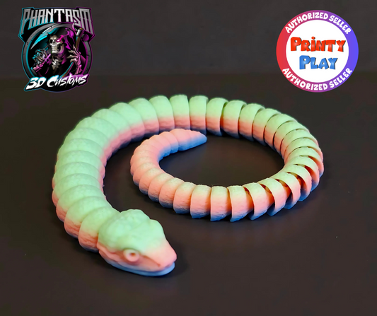 3D Printed Amazonian Snake - Wild Blossom - 13-inches long!