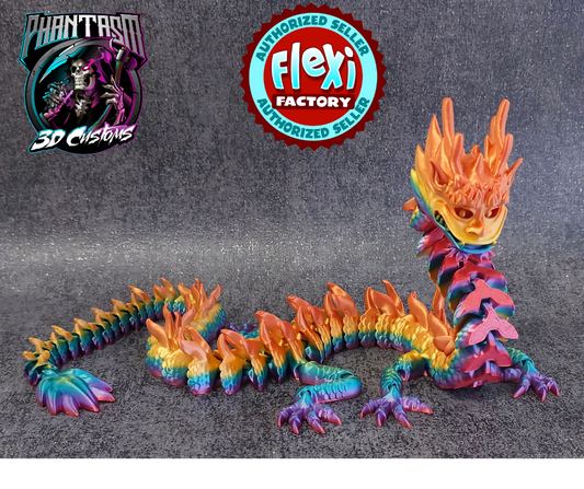 3D Printed Chinese Dragon - Vibrant Rainbow - 27-inches long!