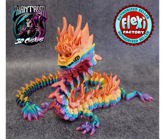 3D Printed Chinese Dragon - Vibrant Rainbow - 27-inches long!